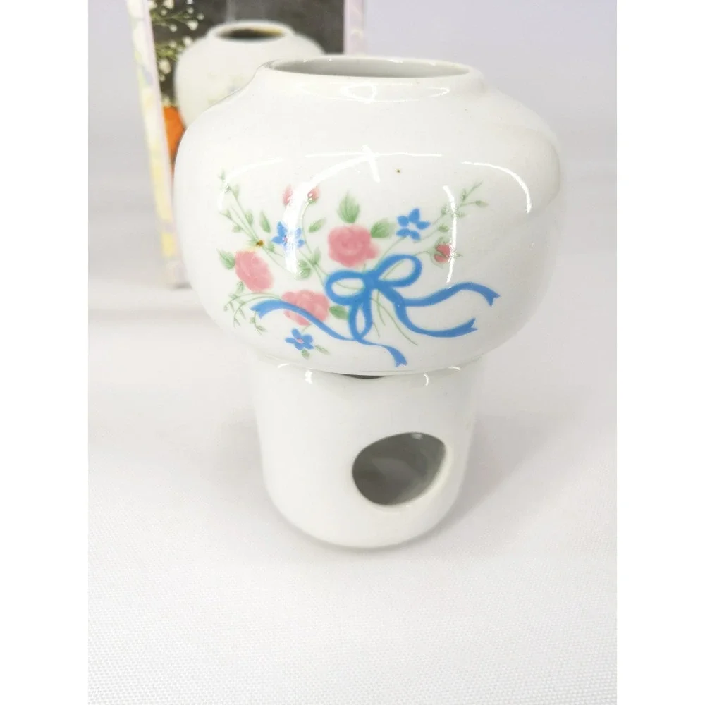 vtg 90s 1994 Floral Candle‎ Tea Light Oil Vaporizer Potpourri Warmer